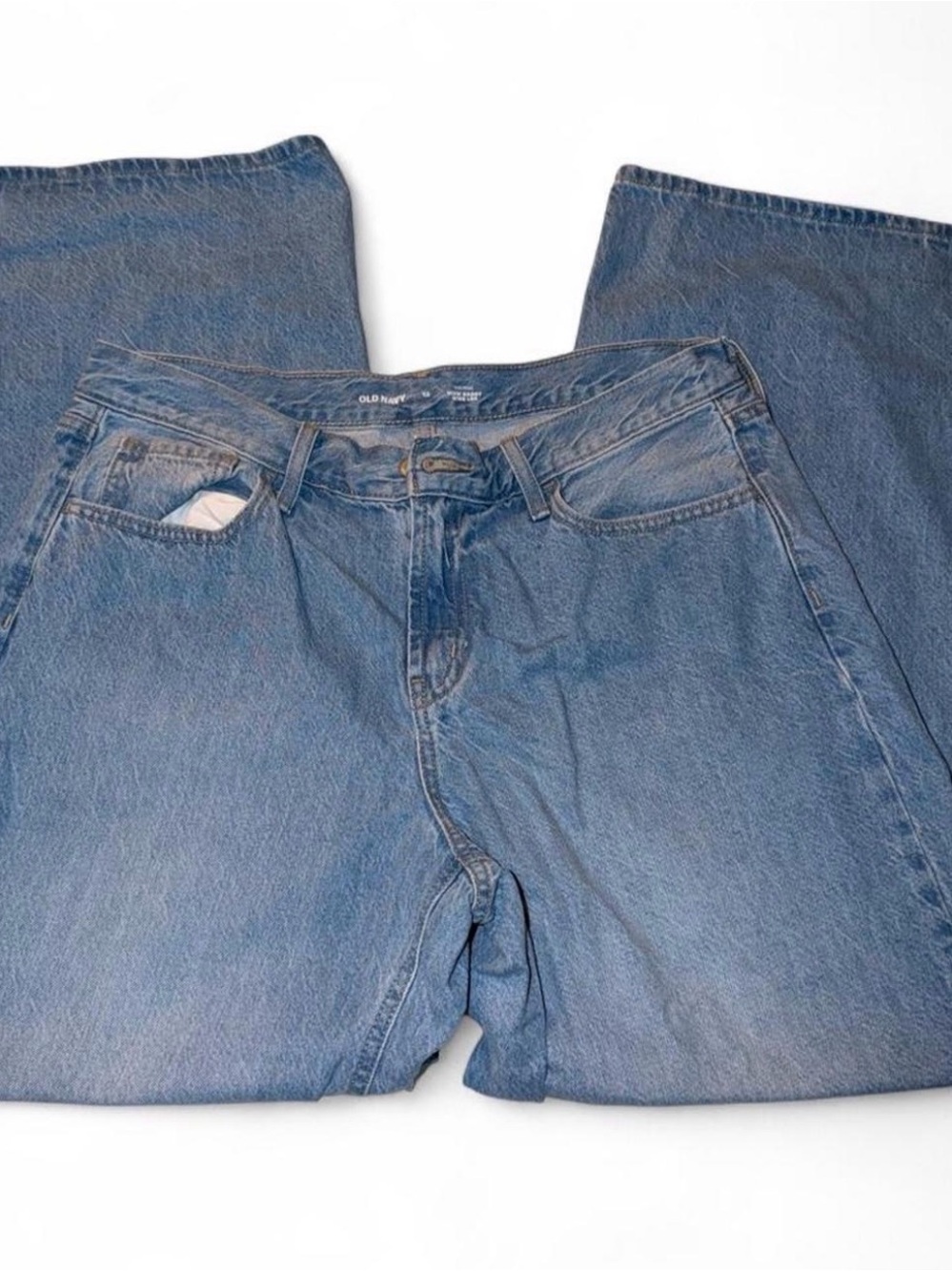 Old Navy Women's Medium Blue Straight-Leg Jeans